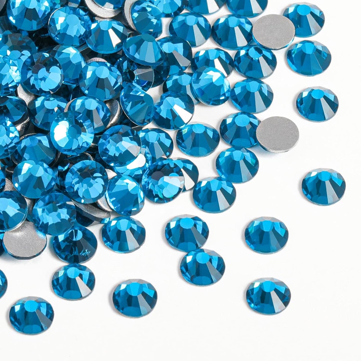 beadsland Flat Back Crystal Rhinestones Round Gems, Indicolite (2.7-2.8mm) SS10/1440pcs