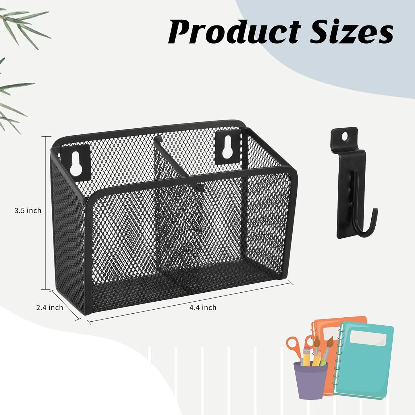 Wall Hanging Pencil Holder With Slatwall J Hooks Slatwall Pencil Cup Wall Mounted Pen Holder Wall Marker Holder Metal Pencil Holder For Paintbrushes Pegboard Classroom Home