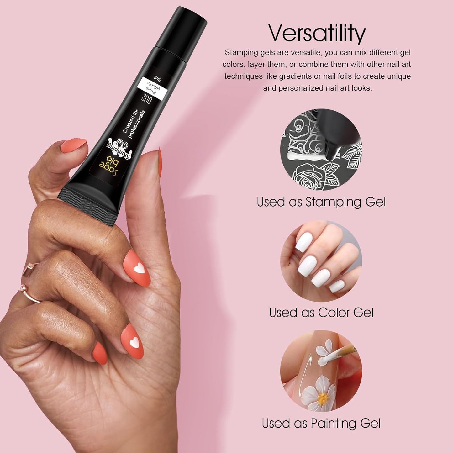 8 Colors Nail Stamping Polish Gels for Nail Stamp Print Polish Stamper DIY Nail Art Stamping Manicure