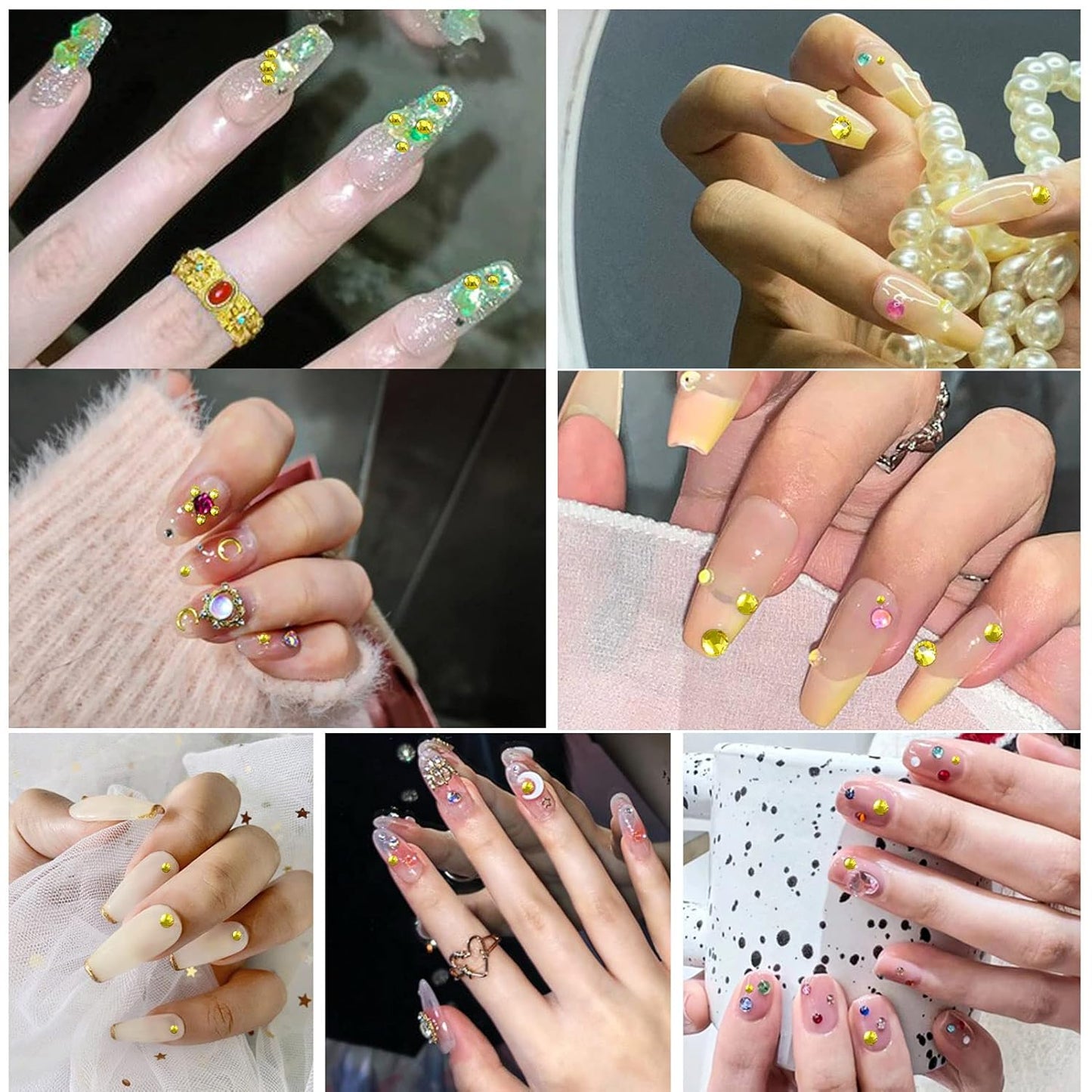 beadsland Flat Back Crystal Rhinestones Round Gems for Nail Art and Craft Glue Fix, Lemon Yellow (2.9-3.0mm) SS12/1440pcs