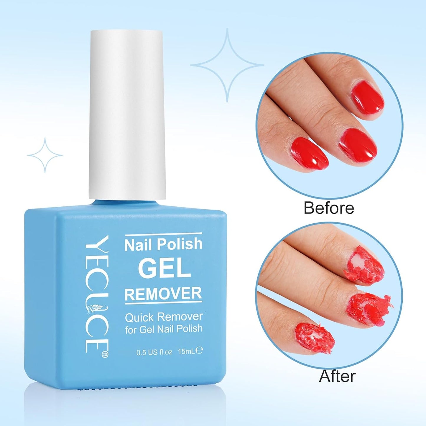 Gel Nail Polish Remover, (2pcs) Gel Polish Remover for Nails, No Need for Foil, Quick & Easy Polish Remover In 3-5 Minutes, No Need Soaking Or Wrapping-15ml