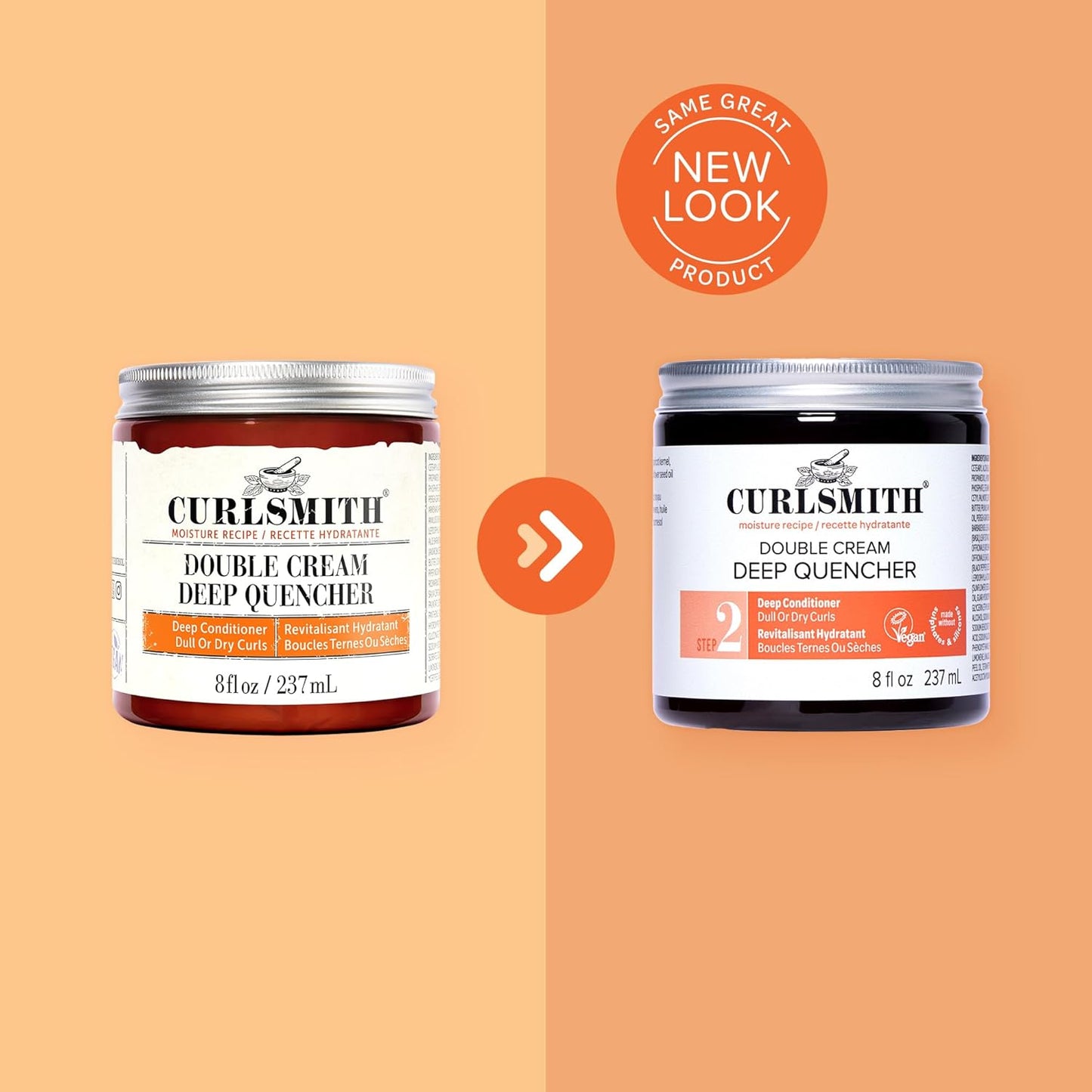 CURLSMITH Double Cream Deep Quencher - Deep Conditioning Mask for Curls, Hydrating and Detangling, For All Curl Types, Vegan & Cruelty Free (8 oz)