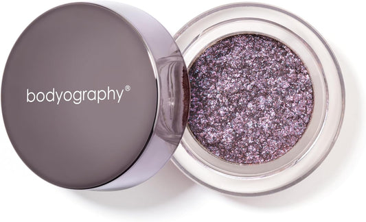 Bodyography Glitter Pigment Eye Shadow | Long Wear Shimmer Eyeshadow | Vegan, Talc & Paraben Free | Cream Powder Formula | Hue (Duo Chrome Purple) 1.5 g
