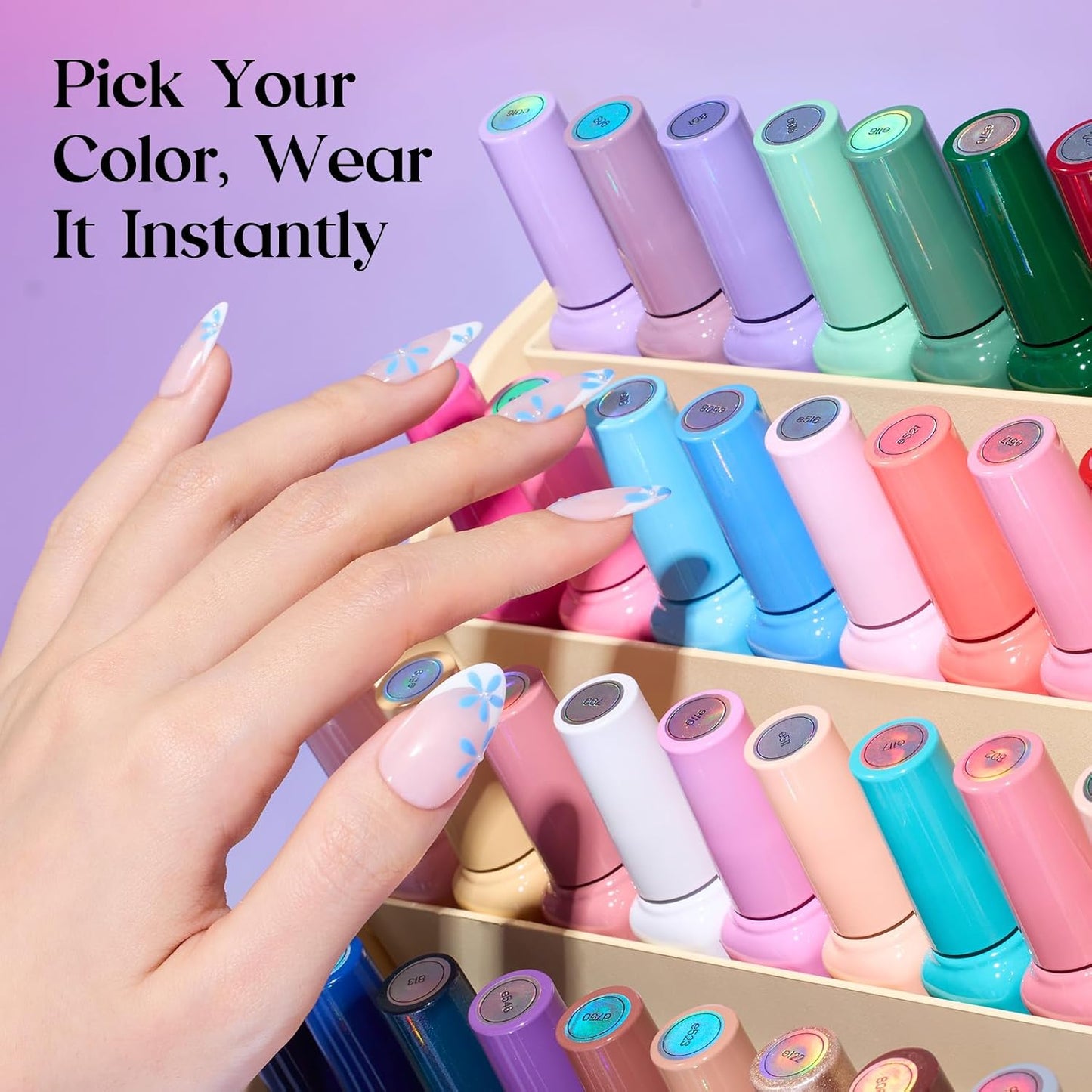 Beetles Gel Nail Polish Set - Seasons Variations 48 Colors Gel Polish Kit Brown Nude Pink Red Blue White Color with Base Top Coat Home DIY Soak Off Nail Art Salon Manicure Starter Kit Gift for Women