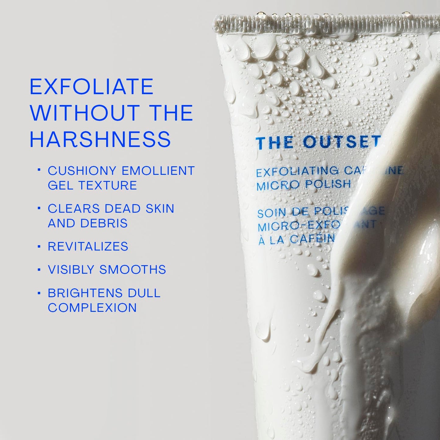 The Outset Exfoliating Caffeine Micro Polish - Gentle Fragrance Free Physical Face Scrub for Everyday - Awakening, Smoothing - Clean, Vegan, Gluten Free - All Skin Types, Sensitive Skin - 3.3 fl oz