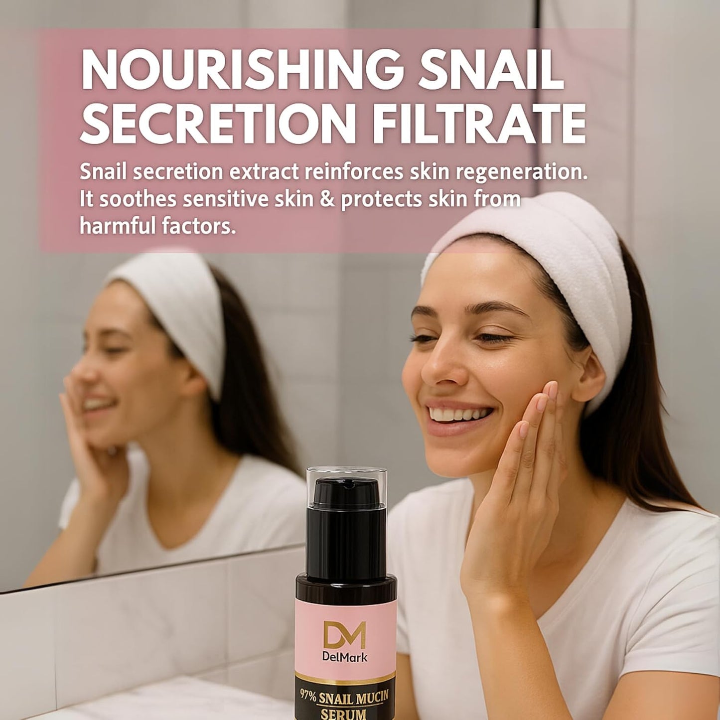 Snail Mucin Serum 100ML, 97% Snail Secretion Filtrate with Hyaluronic Acid, Power Repairing Essence, Dark Spot Remover, Korean Skincare, Hydrating Serum for Face, Eye, and Neck
