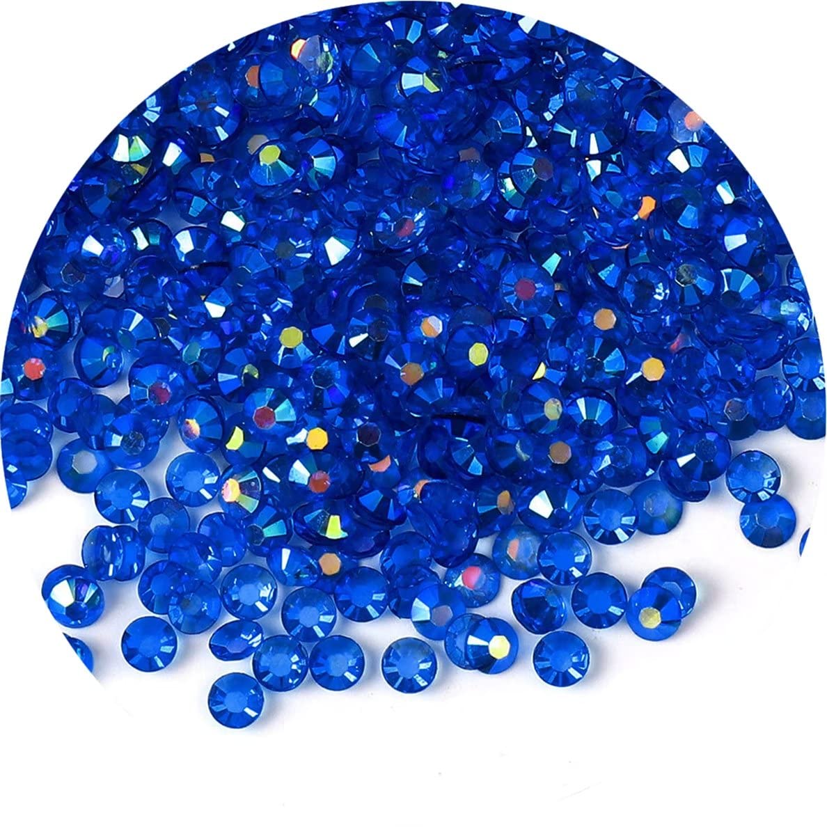 4500 Pcs SS6 2mm AB Flatback Rhinestones for Nails Art Crafts Transparent Glitter Round Gems Crystals DIY Clothes Shoes(Clear Sapphire AB)