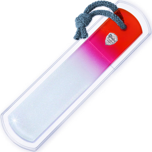 Genuine Czech Glass Foot File - Two-Sided Different Grit Surface, Gentle Callus Remover, Pedicure & Spa Rough Skin Scrubber, Professional Toenail and Heels Care, EU Quality, Large Size