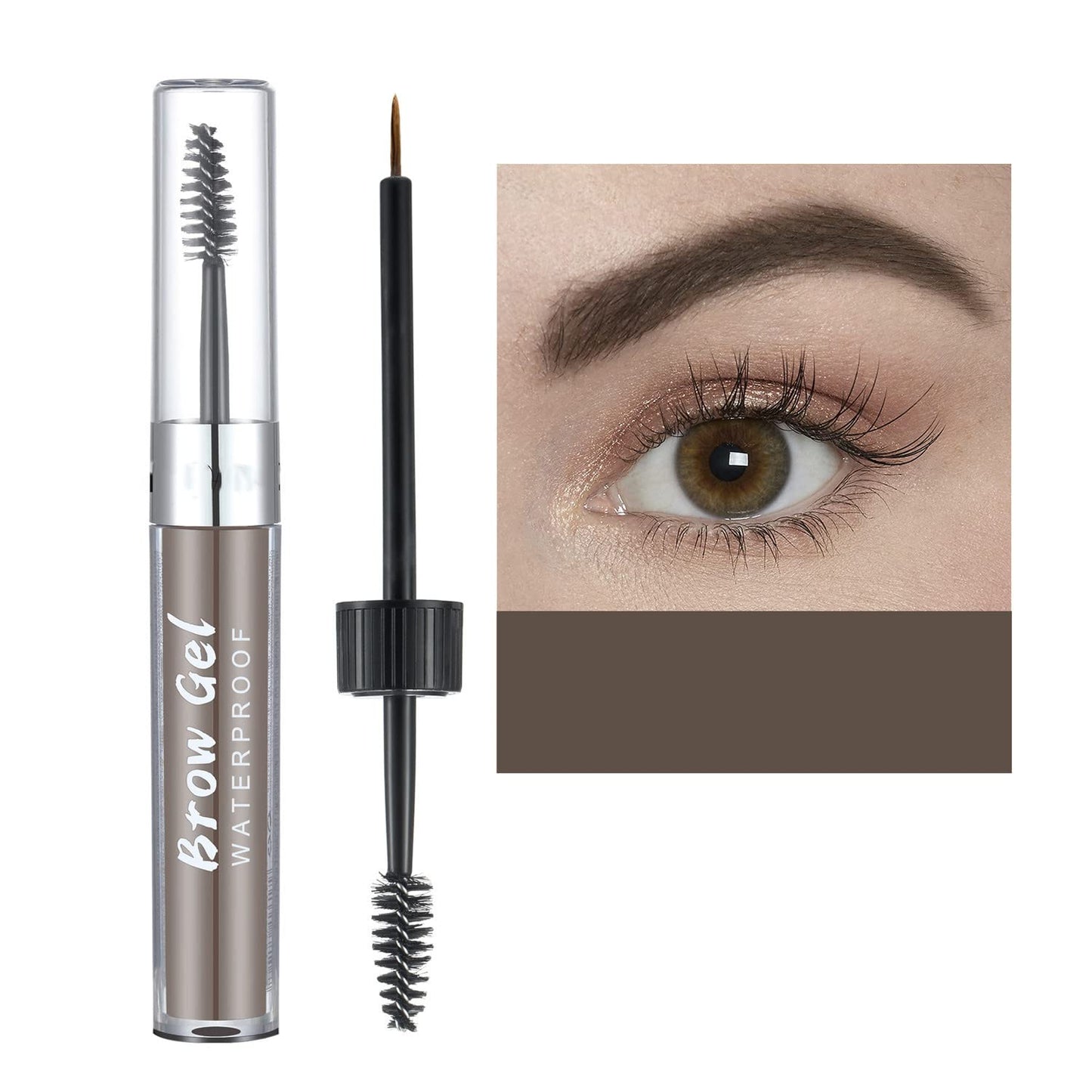 MAEPEOR Waterproof Eyebrow Gel 8 Colors Full-pigmented Long Lasting Liquid Brow Gel for Fuller & Defined Looking (#06 Auburn）
