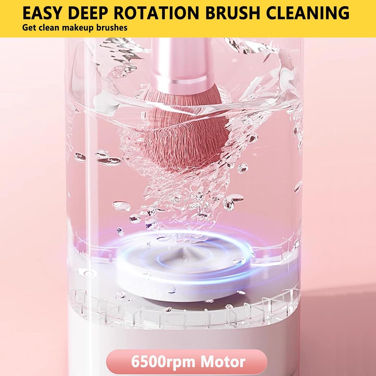 Electric Makeup Brush Cleaner Machine, Rechargeable Spinning Makeup Brush Cleaner, Automatic Cosmetic Brush Cleaner Machine For All Size Makeup Brushes, Makeup Brush Cleaner with Mat