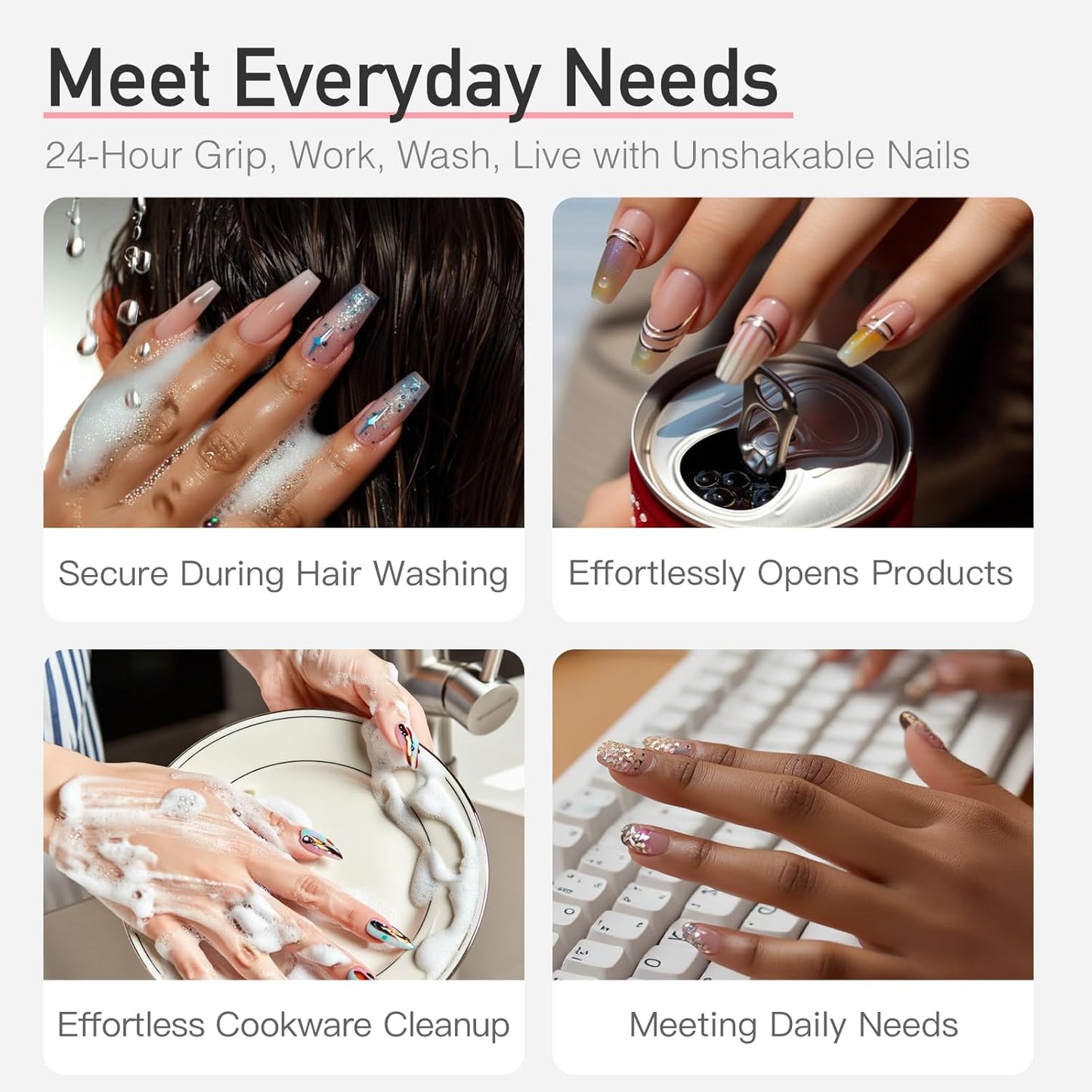 Curvlife Upgraded Super Strong 10g Semi Solid Nail Glue, 2pcs Best Soft Gel Nail Glue for Press on Nails - No UV Light Needed, Long Lasting