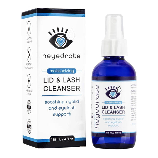 Heyedrate Lid & Lash Cleanser for Stye, Blepharitis, Dry Eyes, Meibomian Gland Dysfunction, Rosacea, and Eye Irritation Relief | Hypochlorous Acid Eyelid Cleanser Spray