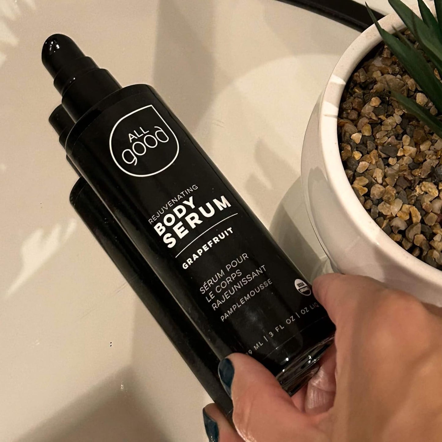 All Good Rejuvenating Body Serum for Men & Women - Calendula, Moringa, Sea Buckthorn & Essential Oils - Lightweight, Moisturizer & Replenishing Serum - Made in USA - 3oz (Grapefruit)