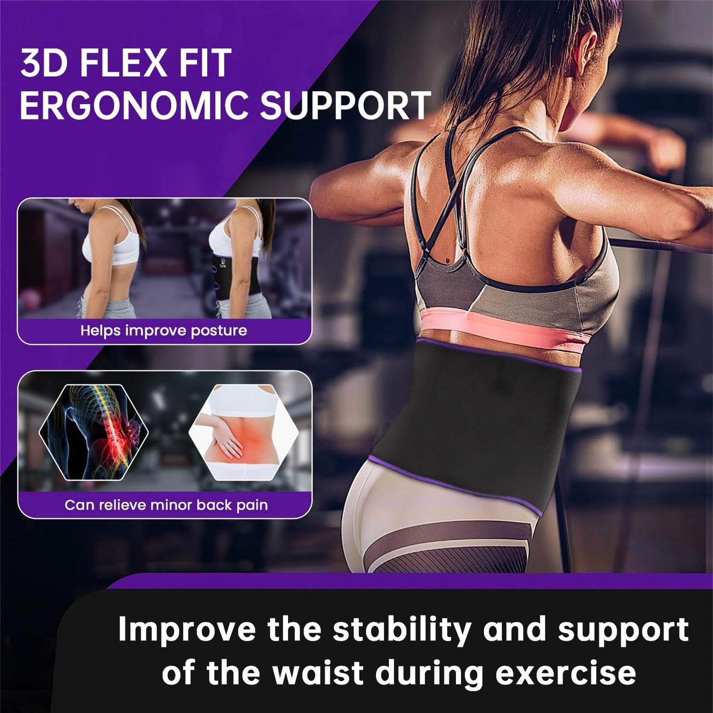 RIYA Waist Trimmer Sweat Waist Trainer for Women and Men Waist Sweat Belt Band Belly Stomach Wrap