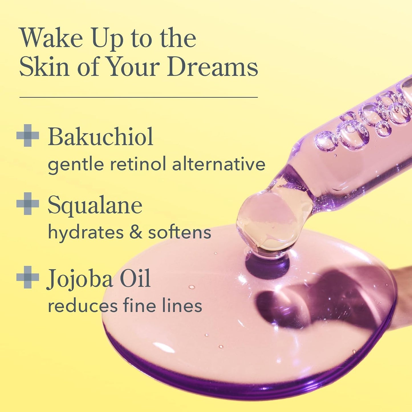 Beekman 1802 Dream Booster Bakuchiol Retinol Alternative Facial Serum - Squalane & Bakuchiol Oil Serum For Sensitive Skin - Night Moisturizer For Fine Lines & Pore Minimizer - Fragrance Free, Vegan