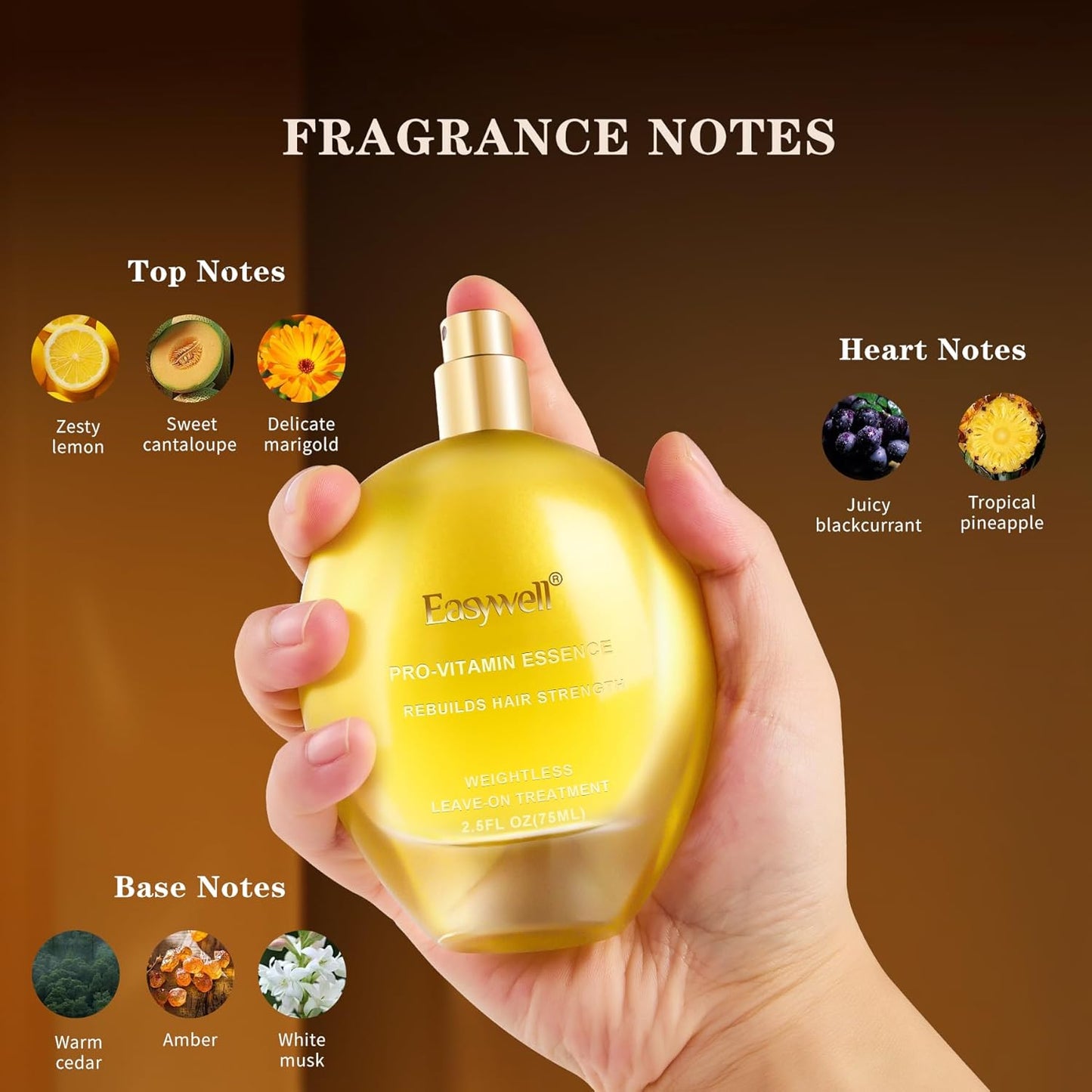 Leave In Conditioner Spray, Hair Perfume for Women, Hair Spray Women with Vitamin B5, Moisturizing & Nourishing Damaged Hair, Daily Hair Repair Mist, Floral, 2.5 Fl Oz