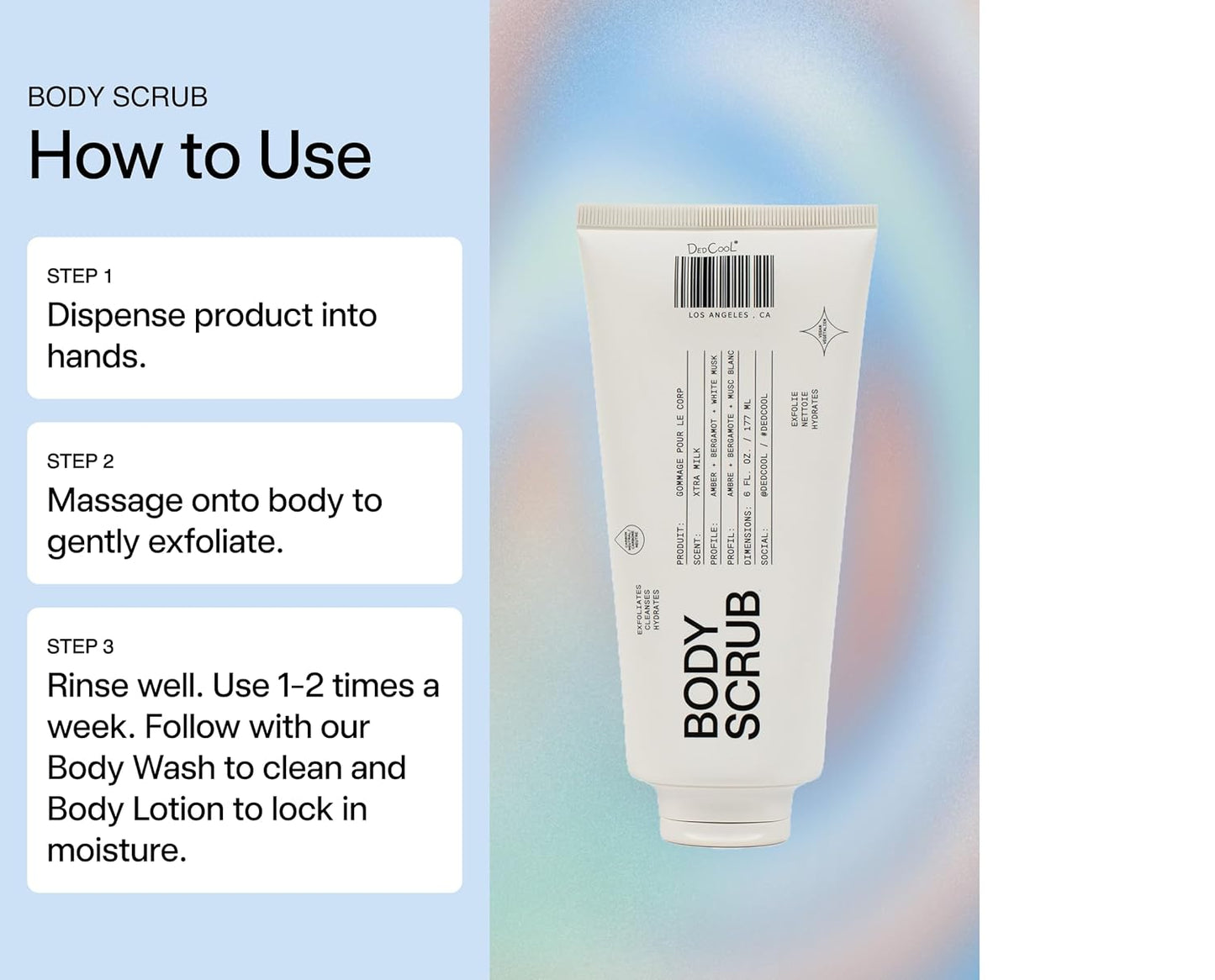 Dedcool Body Scrub Mini 2OZ Xtra Milk – Gentle Exfoliating Formula with Rice Powder, Kakadu Plum & Coconut Oil