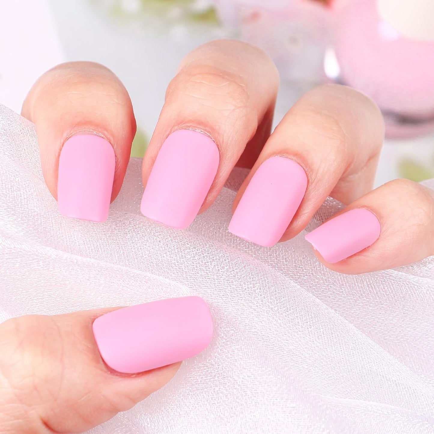 Matte Nail Polish Air Dry Nail Lacquer for Nail Art Varnish, Mist Effect Matte Finish Velvet Nail Polish, 0.35 fl oz (Dusty Pink-03, 10 ML)