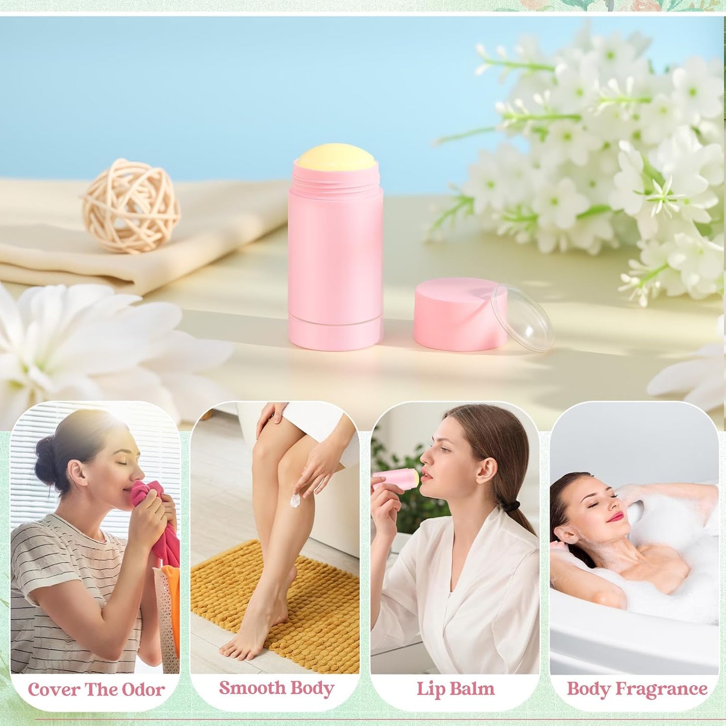 30 Pcs Empty Deodorant Containers Twist up Filling Stick Plastic Deodorant Container Refillable Bottles Bottomfill Round Lip Balm Tubes for Homemade DIY Lipstick Crayon(30 ml,Pink)