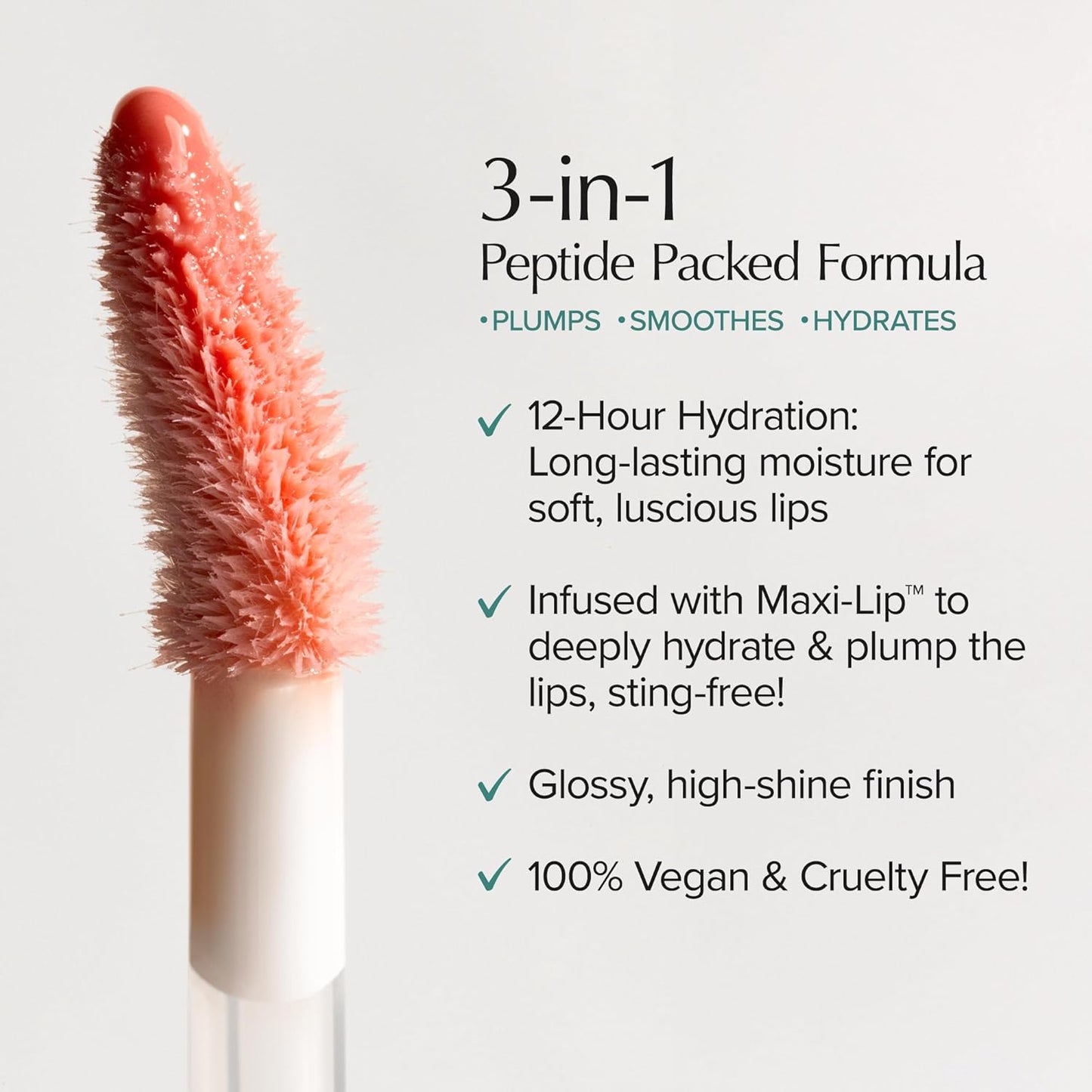 Thrive Causemetics Sheer Strength Lip Plumping Peptide Gloss, Lip Plumper with Vitamin E, Peptides, Plumps, Smooths & Hydrates Lips, High Shine, Vegan & Cruelty Free, Emily (Clear Shimmer)