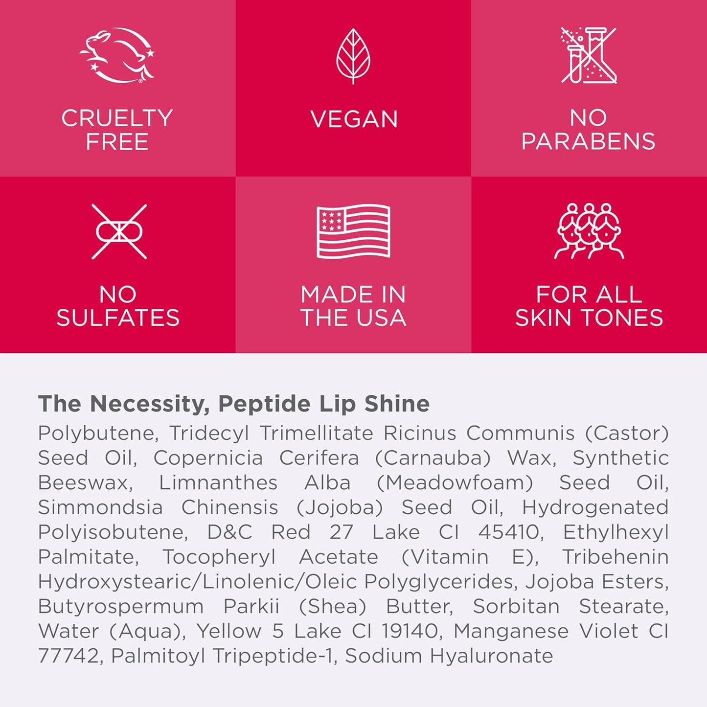 Côte Beauty's Peptide Lip Shine in Lola, Ultra Hydrating & Long-Lasting Coral Plumping Lip Gloss for Women with Hyaluronic Acid, Shea Butter & Jojoba Oil, Vegan & Cruelty-Free, 0.12 Fl Oz