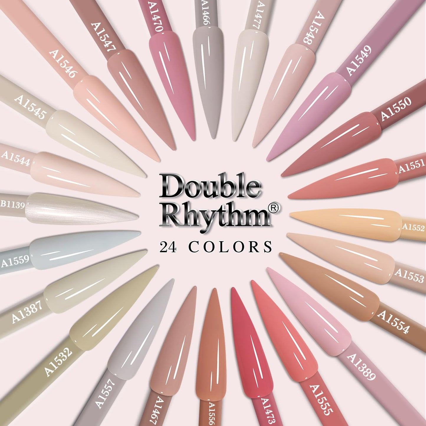 Double Rhythm 28Pcs 0.5Oz Gel Nail Polish Set Same Color Same Bottle Soak Off Gel Polish Kit Nail Art Manicure Salon DIY at Home for Women (Nude Pink Collection-T24-3)