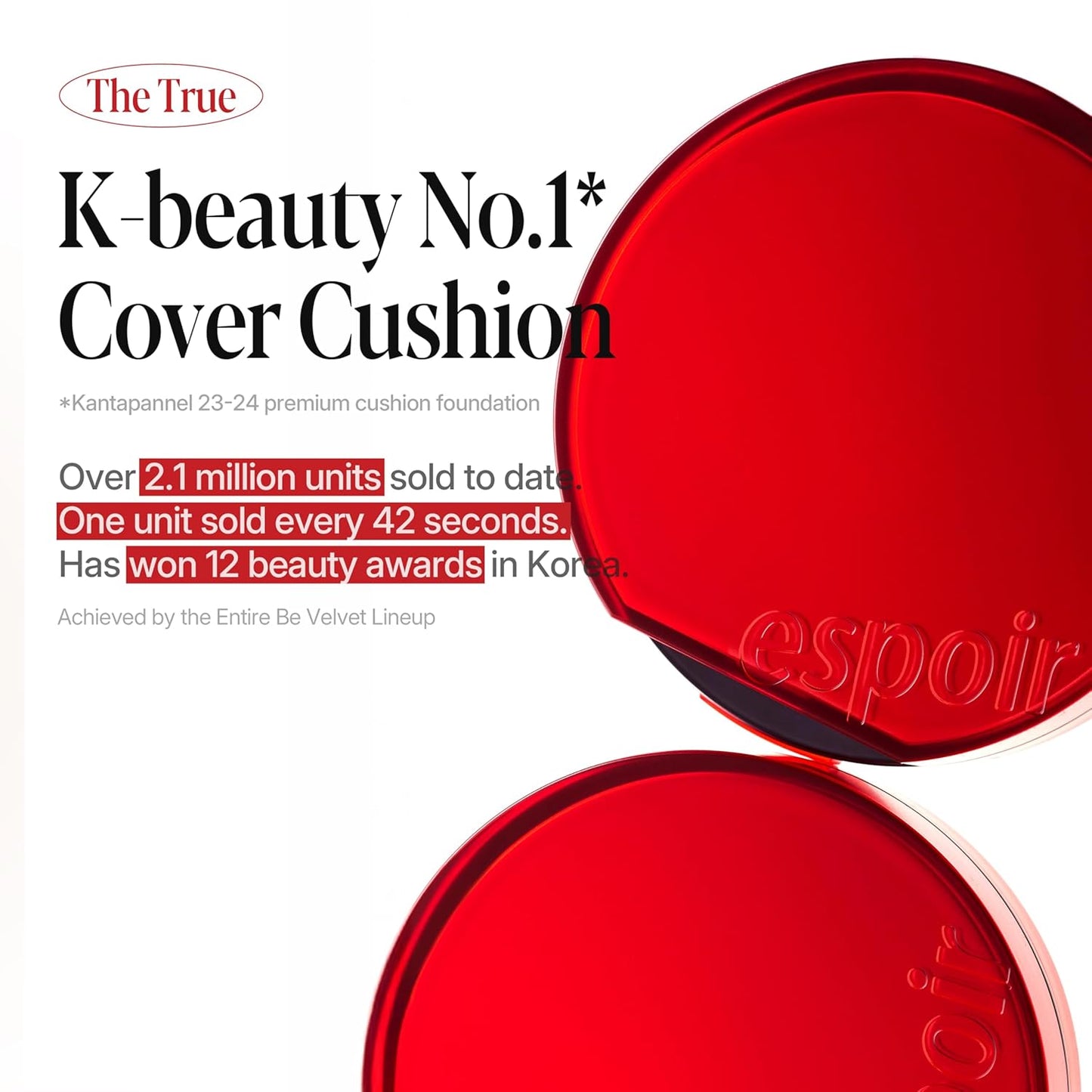 espoir [NEW] Be Velvet Cushion Foundation | Quick and Easy Coverage with Long-lasting Color by Zero Oxidation (#26 Honey, 0.46 Ounce (Pack of 1))