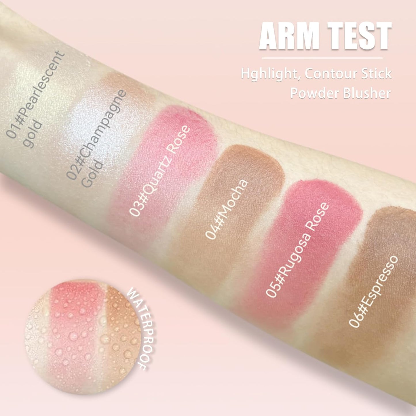 3Pcs Cream Contour Stick Makeup Kit,Create Face Contour,Highlighter Stick,Blush stick for Sculpt the Cheeks,Bronzer Contour Sticks,Waterproof Long-lasting Contour set,Non-greasy（01#,03#,04#）