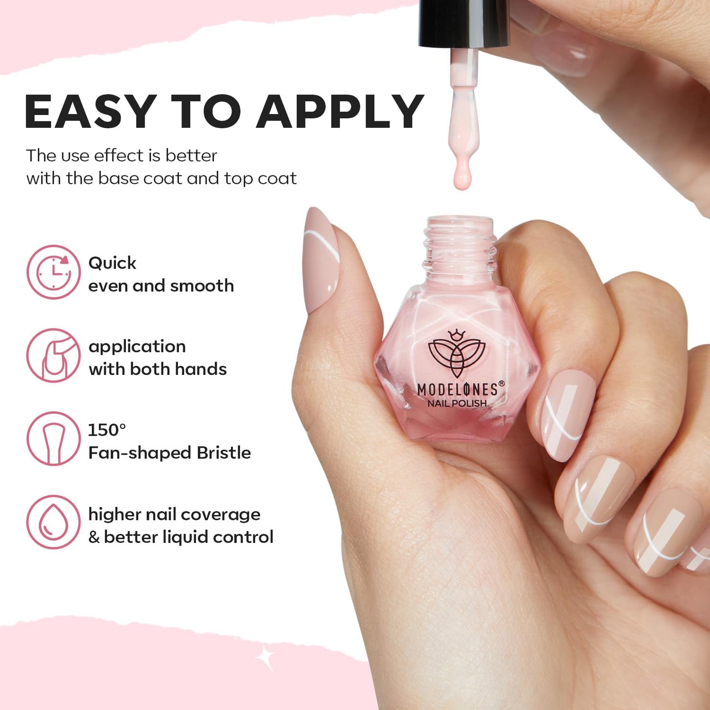 modelones Nail Polish Set, 6 Colors Natural Nude Nail Polish Bubble Bath Quick Dry Skin Tone Glitter Summer Nail Polish Kit Fingernail Polish Nail Art Salon Home Gifts For Women Girl