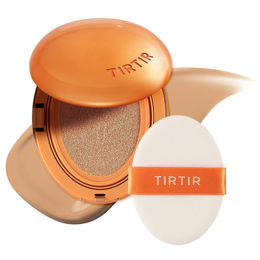 TIRTIR Mask Fit Ai Filter Cushion Foundation | AI-Like Semi-Matte Finish - Up to 72-Hour Medium to Full Coverage Korean BB Cushion Make up Beauty, #27C Cool Beige, 0.63 Fl Oz