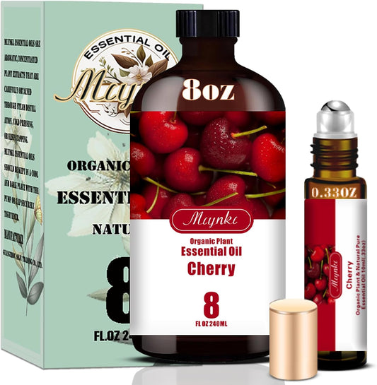 Cherry Fragrance Oil-Cherry Essential Oil 8.33oz (250ml)-100% Pure Natural Scent for Diffusers, Candles, Soap Making & Aromatherapy-Relaxing Home & Gift Essential Oil for Bath, Massage