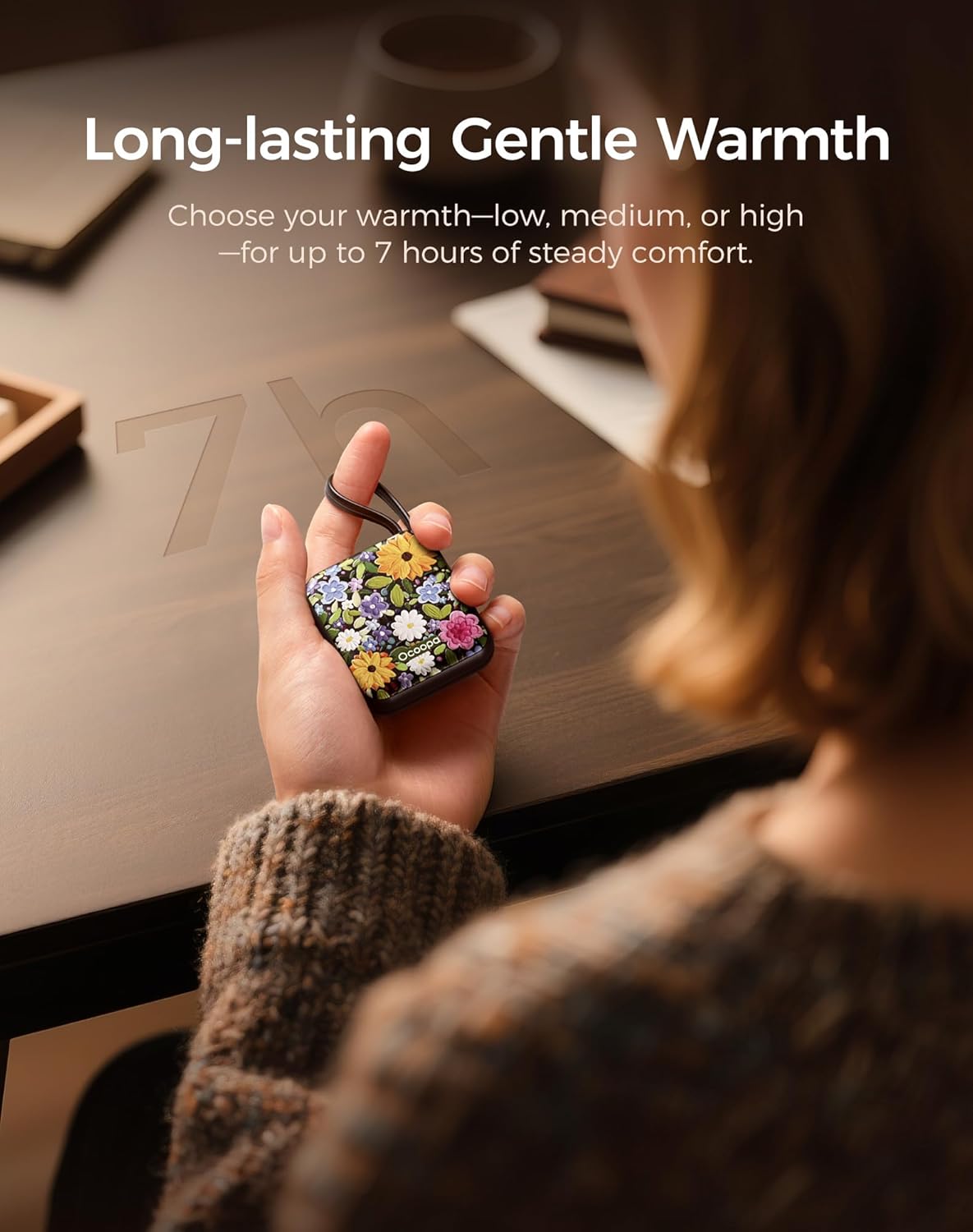 Ocoopa Hand Warmers Rechargeable UT5 Nano – Slim Electric Pocket Heater, Smart Temp Control, 14Hrs Battery, UL Safety, Artists in Bloom Design, Practical Gifts for Women, Christmas, Outdoor, Office