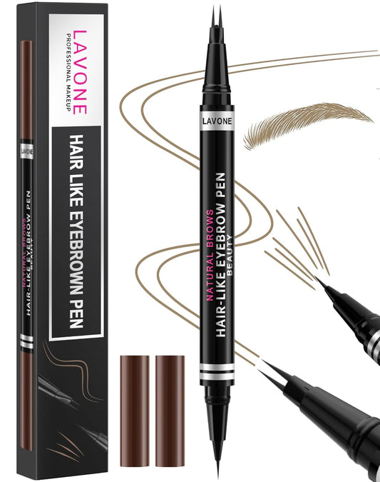 Eyebrow Pencil, 2-in-1 Waterproof Eyebrow Pen, with 2 Tip Microblading Eyebrow Pencil and Ultra-Precise Brow Pencil, with Eyebrow Brush, Eyebrow Pencils for Women,Natural Hair-Like Brows-Dark Blonde