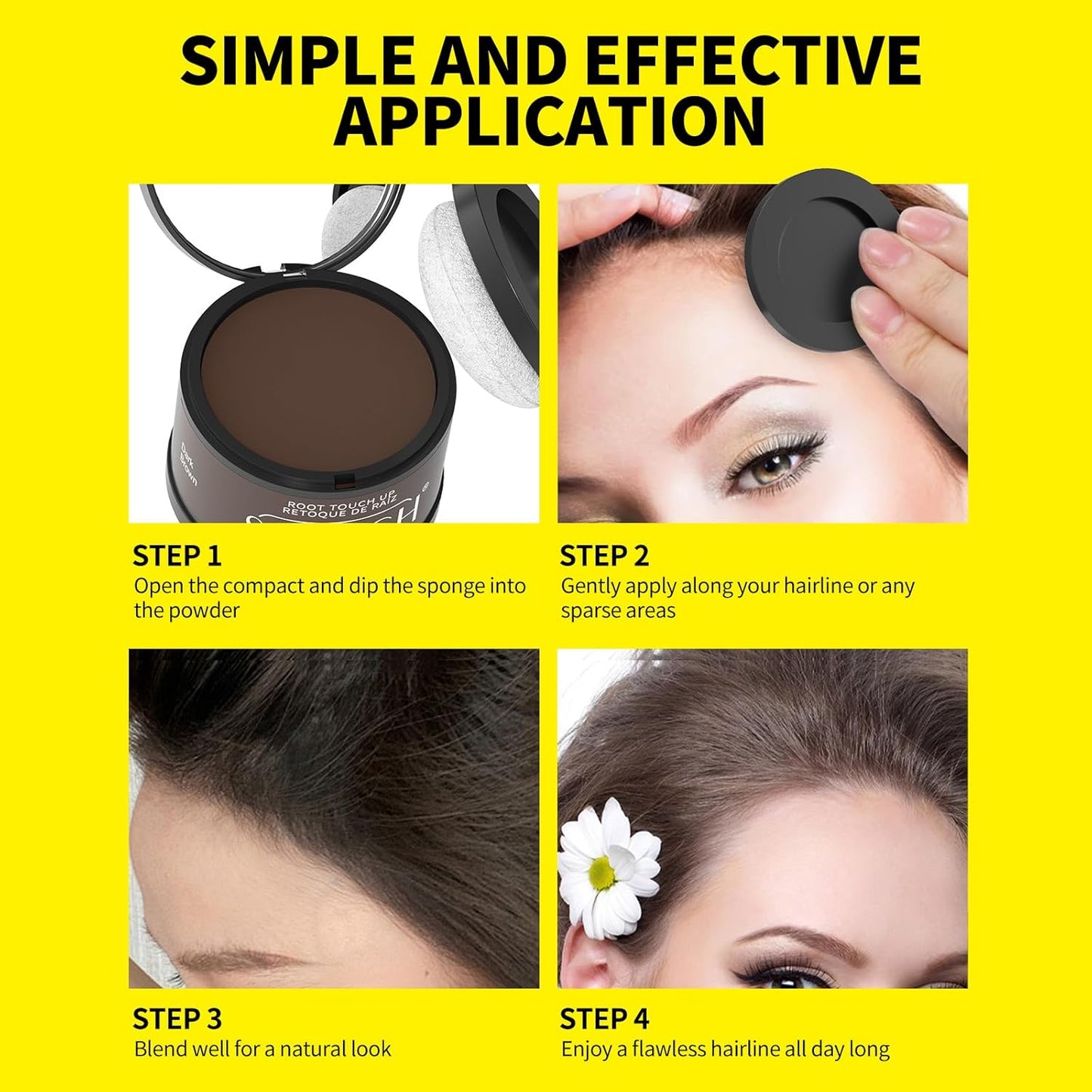 Sevich Hairline Powder, Instantly Conceals Hair Loss, Hair Shadow Toppers for Women & Men, Root Touch up for Thinning Gray Hair, Windproof & Sweatproof, Light Blonde