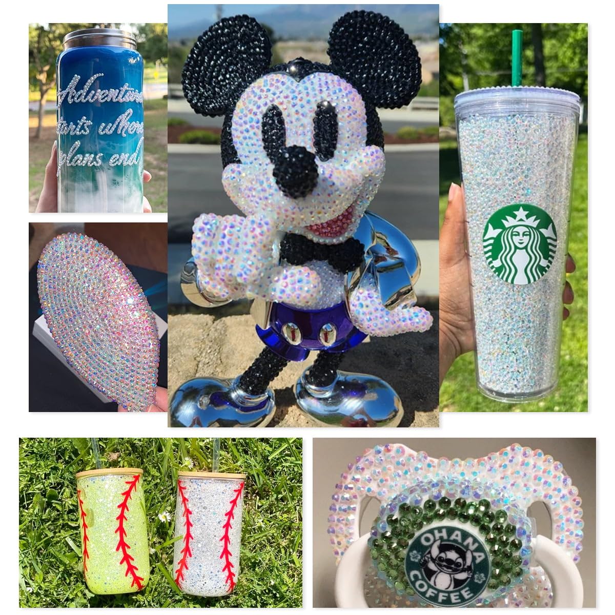 16000PCS 3mm 4mm 5mm Transparent AB Resin Rhinestones for Crafting Clear White AB Flatback Jelly Stones Bulk SS10 SS16 SS20 Diamonds Gems for Nails Face Eyes Makeup Mugs Tumblers Bottles DIY Crafts