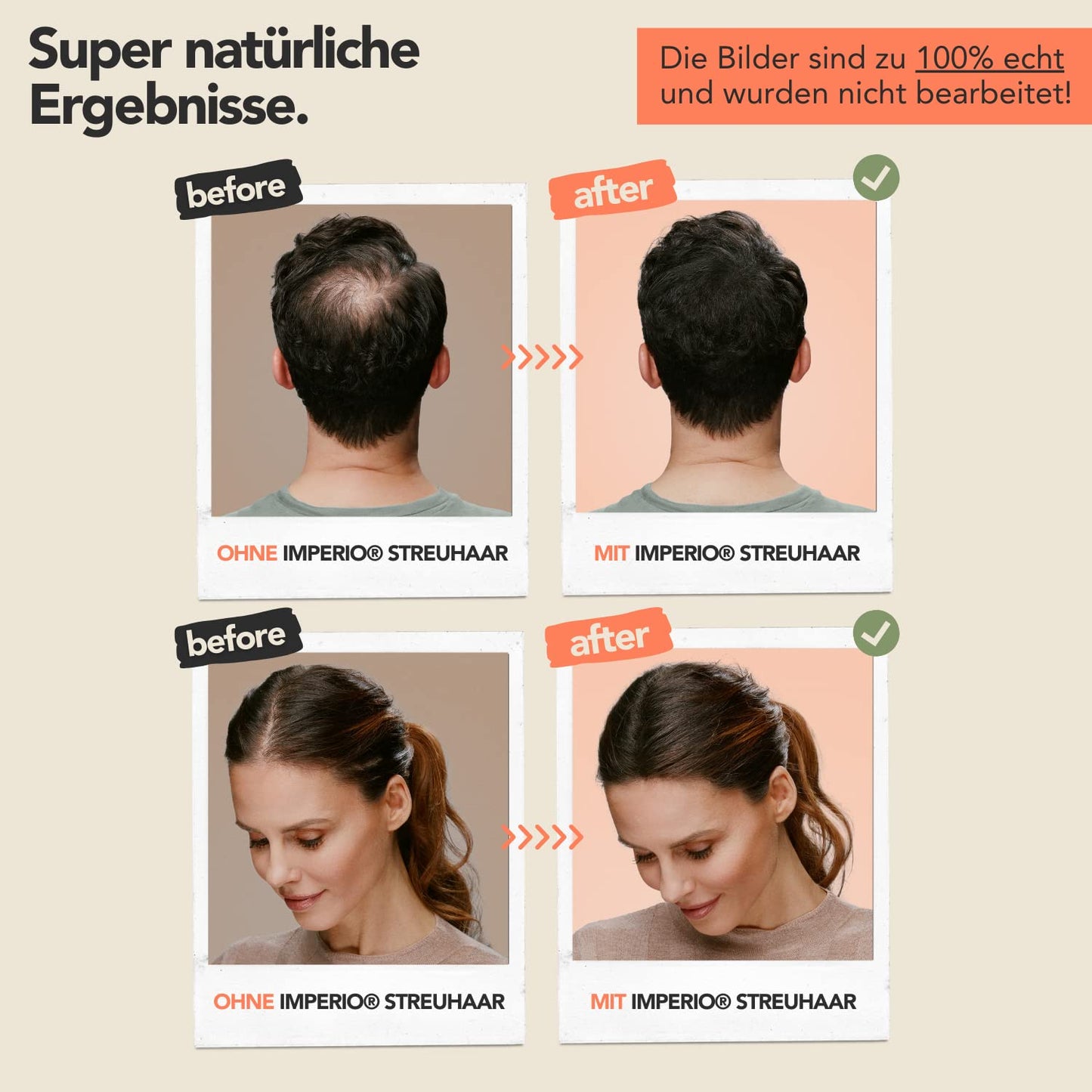 IMPERIO Hair Building Fibers for Thinning Hair - 26g Premium Hair Fibers for Women & Men in Hairdresser Quality - Hair thickening in less than 20 seconds (Dark Blonde)