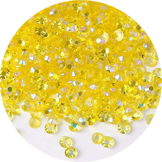4500 Pcs SS6 2mm AB Flatback Rhinestones for Nails Art Crafts Transparent Glitter Round Gems Crystals DIY Clothes Shoes(Clear Citrine AB)