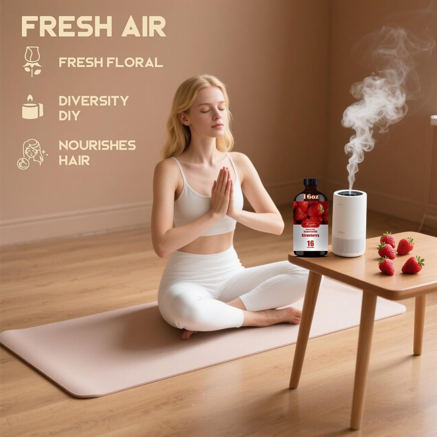 Strawberry Fragrance Oil-Strawberry Essential Oil 16.33oz (490ml)-100% Pure Natural Scent for Diffusers, Candles, Soap Making & Aromatherapy-Relaxing Home & Gift Essential Oil for Bath, Massage