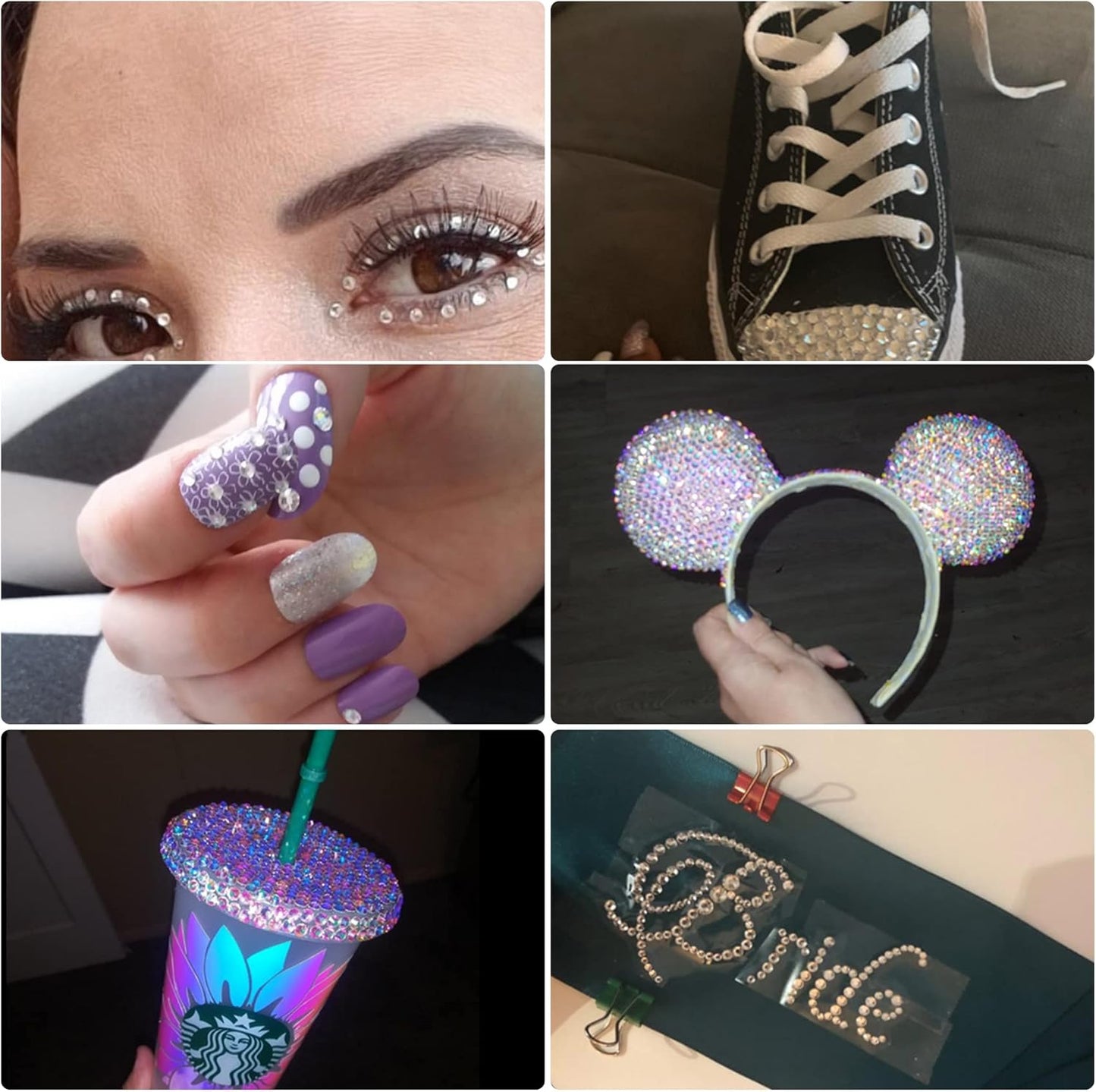 Multi Size 3mm 4mm 5mm Rhinestones Set for Nails Crafts Emerald Non Hotfix Rhinestones Nail Gems Rhinestone Jelly AB&Round Flat Back Resin Rhinestone for Makeup Clothes Shoes Eyes Bottles Crafts