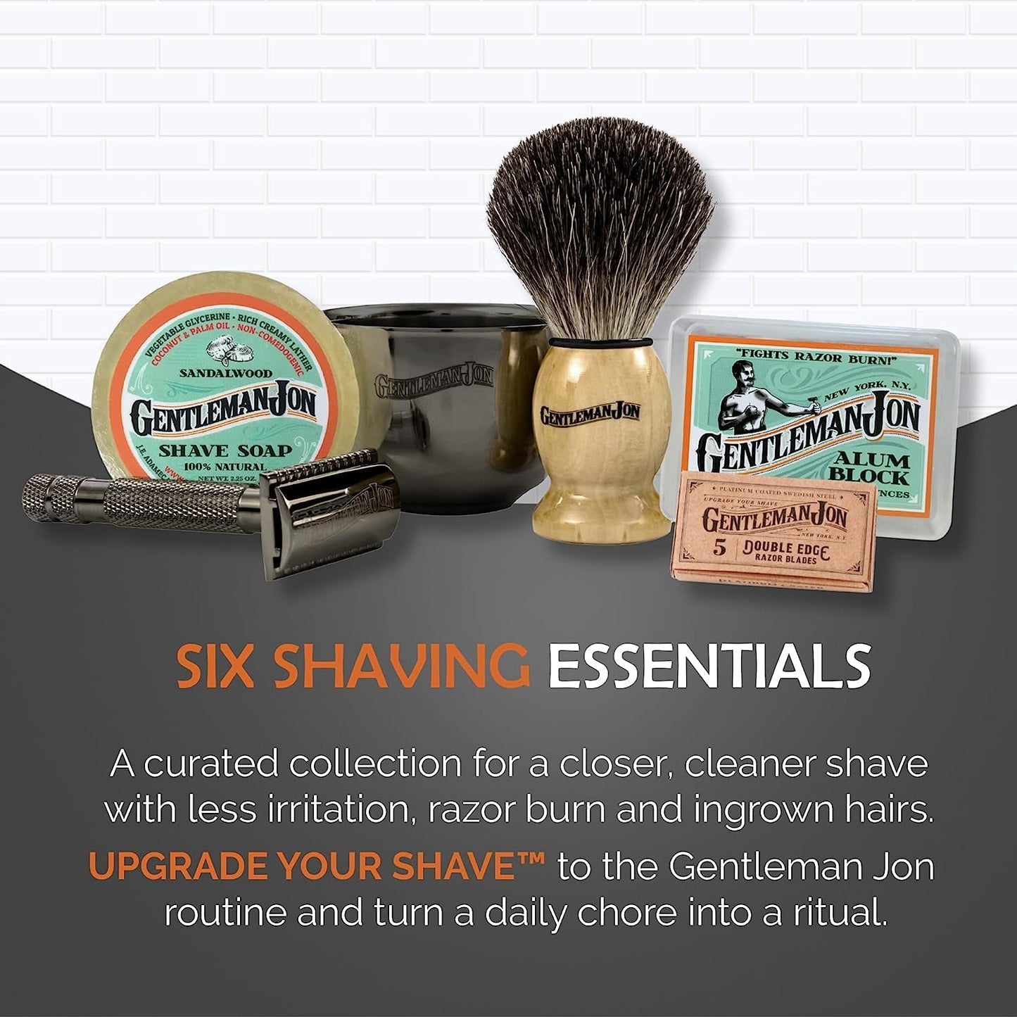 Deluxe Shaving Collection - Safety Razor Shaving Kit & 50-Pack Platinum Double Edge Razor Blades - Complete Wet Shave Set for Men - Effortless, Smooth, and Comfortable Shaves