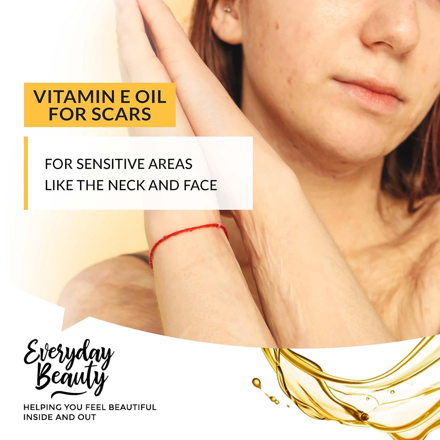 Organic Vitamin E Oil for Scars - USDA Certified 100% All Natural Plant Based 2.01 Fl Oz With Pump Top - Light & Unscented Great for Scars After Surgery - Reduce Wrinkles & Anti Aging