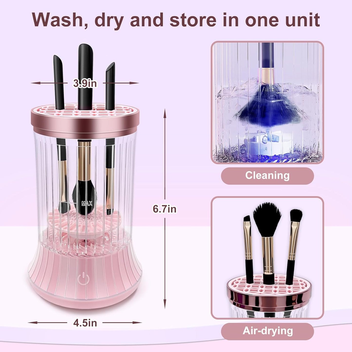 GKZ Electric Brush Cleaner Machine, High Speed Fast Cleaning Plug-in Power Brush Cleaner Ideal for Makeup Brushes & Sponges – Perfect for Home & Professional Use