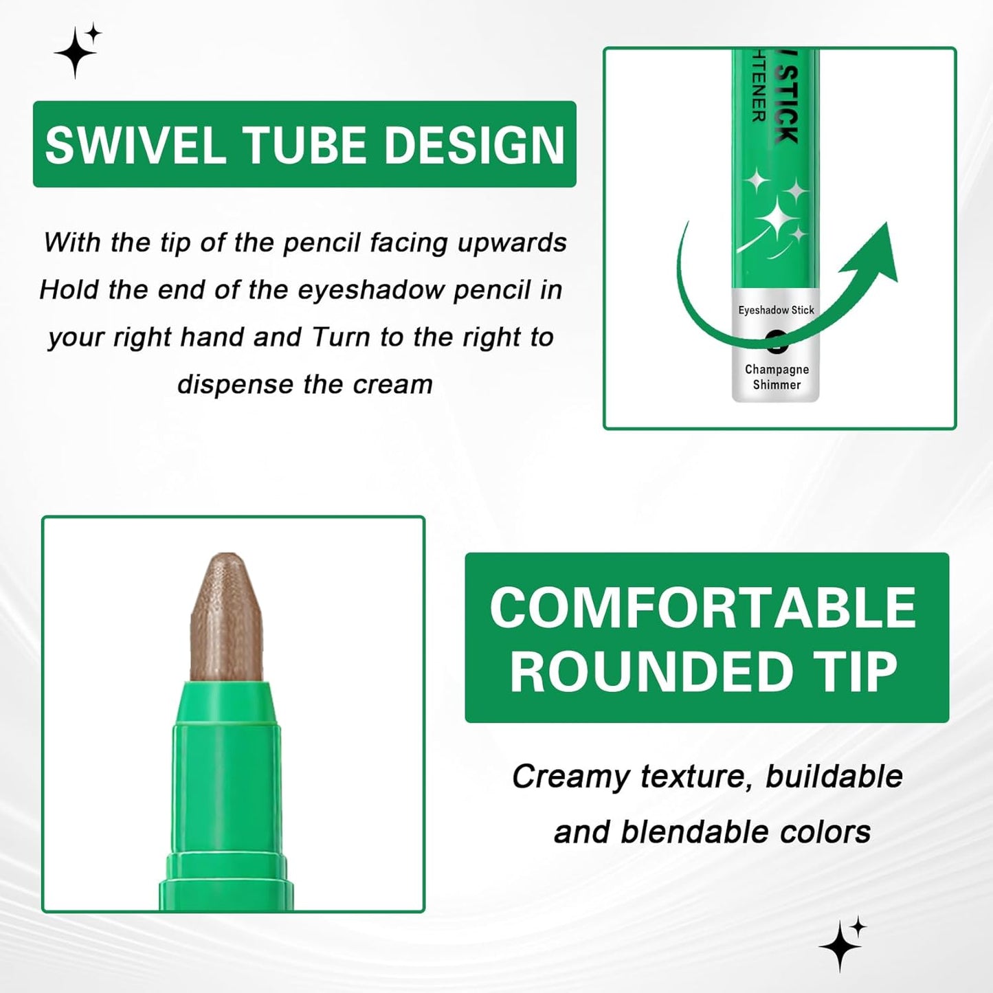 8PCS Eye Shadow Sticks,Shimmer Cream Eyeshadow Stick Set,Eye Brightener Stick,Lightweight Smooth Eye Shadow for Older Women,Teenagers,Middle-aged,Sombras Para Ojos,Eyeshadow Makeup