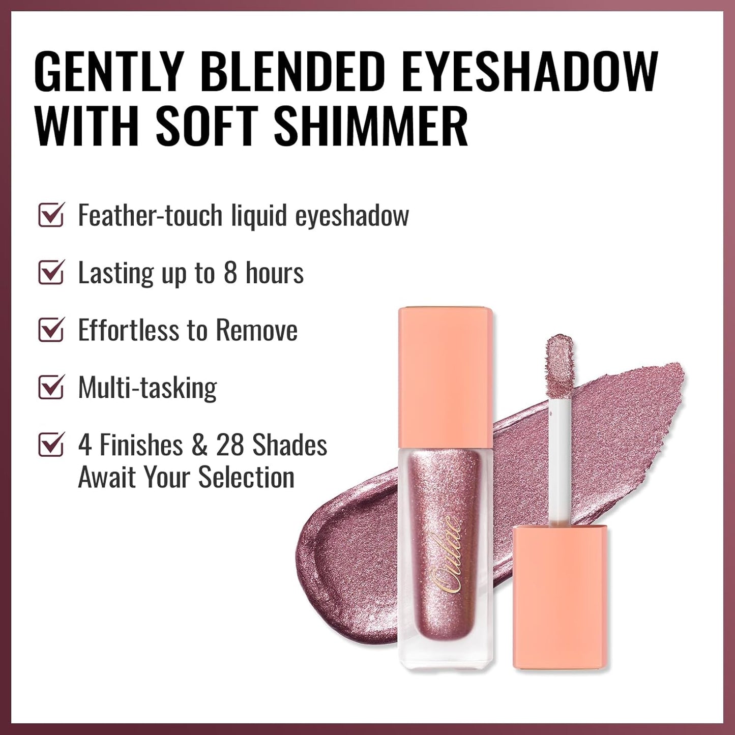 Oulac Liquid Glitter Eyeshadow - Metallic & Shimmer Finish, Non-Sticky One-Swipe Coverage, Quick-Drying & Crease-Resistant. Vegan & Cruelty-Free (02)