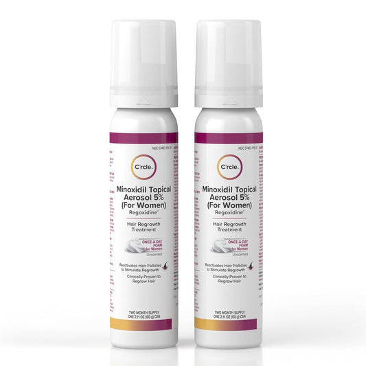 C'rcle Minoxidil for Women 5% Foam - Helps Restore Top of Scalp Hair Loss and Support Hair Growth for Women, Regrowth with Unscented Topical Treatment for Thinning Hair (5% Foam 4-Month Supply)