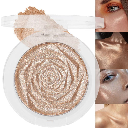 evpct Champagne Gold Face Highlighter Makeup Shimmer Glitter Diamond Sparkly Highlighters Makeup Palette Powder for Face Body Cheek Skin iluminadores iluminador de jos maquillaje luminizers 03