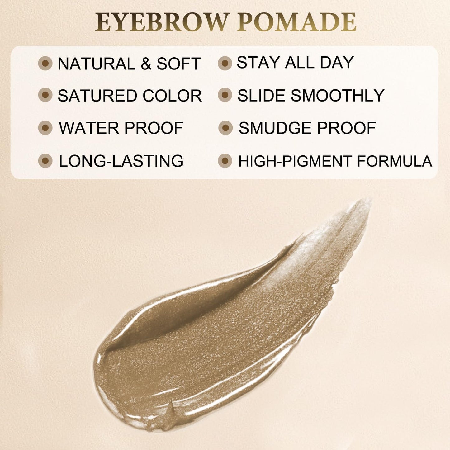 Eyebrow Pomade - Waterproof Brow Pomade for Long-lasting Results,Smudge Proof and Sweat Resistant Formula,Natural Eyebrow Makeup for All Skin Types and Tones - Dark Blonde