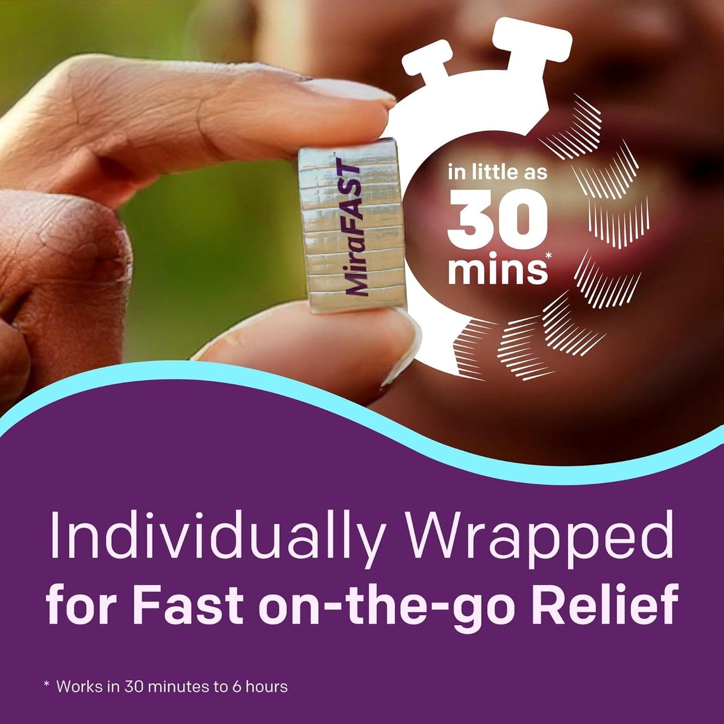 MiraFAST Soft Chews, from The Makers of MiraLAX, Gentle Constipation Relief, Fast Acting Laxative, Stimulant Free Saline Laxative, Magnesium Hydroxide, Blueberry & Raspberry Flavor, 60ct