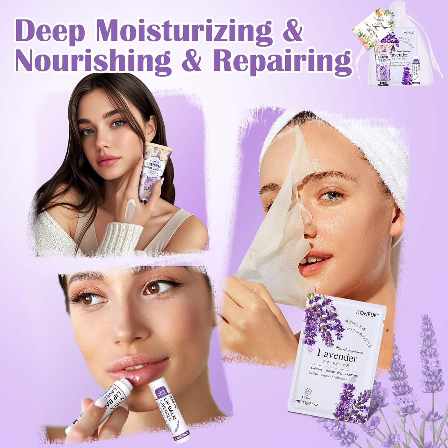 60 Pack Bulk Lip Balm, Facial Mask and Hand Cream Sets, Bridal Shower Favors, Thank You Gifts and Bridesmaid Gifts for Guests, Birthday Gifts, Adult Party Favors and Small Gifts for Women