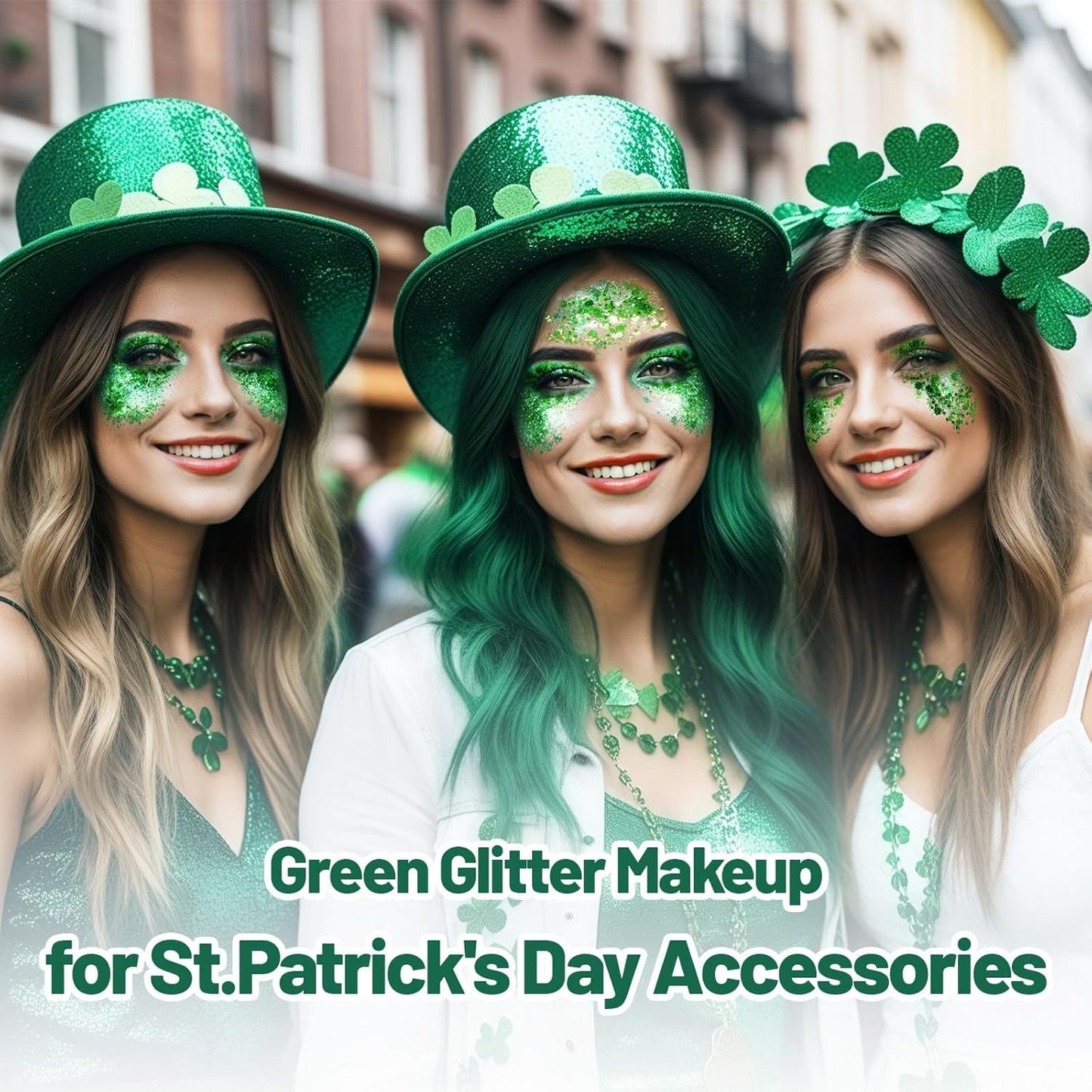 DAGEDA Green Body Glitter Gel, St Patricks Day Face Glitters Body Sequins Shimmer, Chunky Glitter for Face Hair Nails, Mardi Gras Decorations Festival Glitter Makeup 50ml